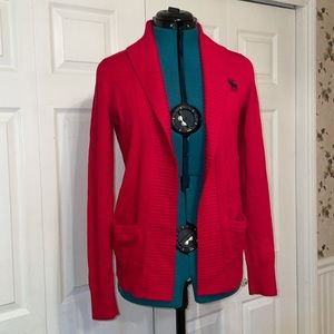 Abercrombie & Fitch women’s sweater, cardigan, size S, red.